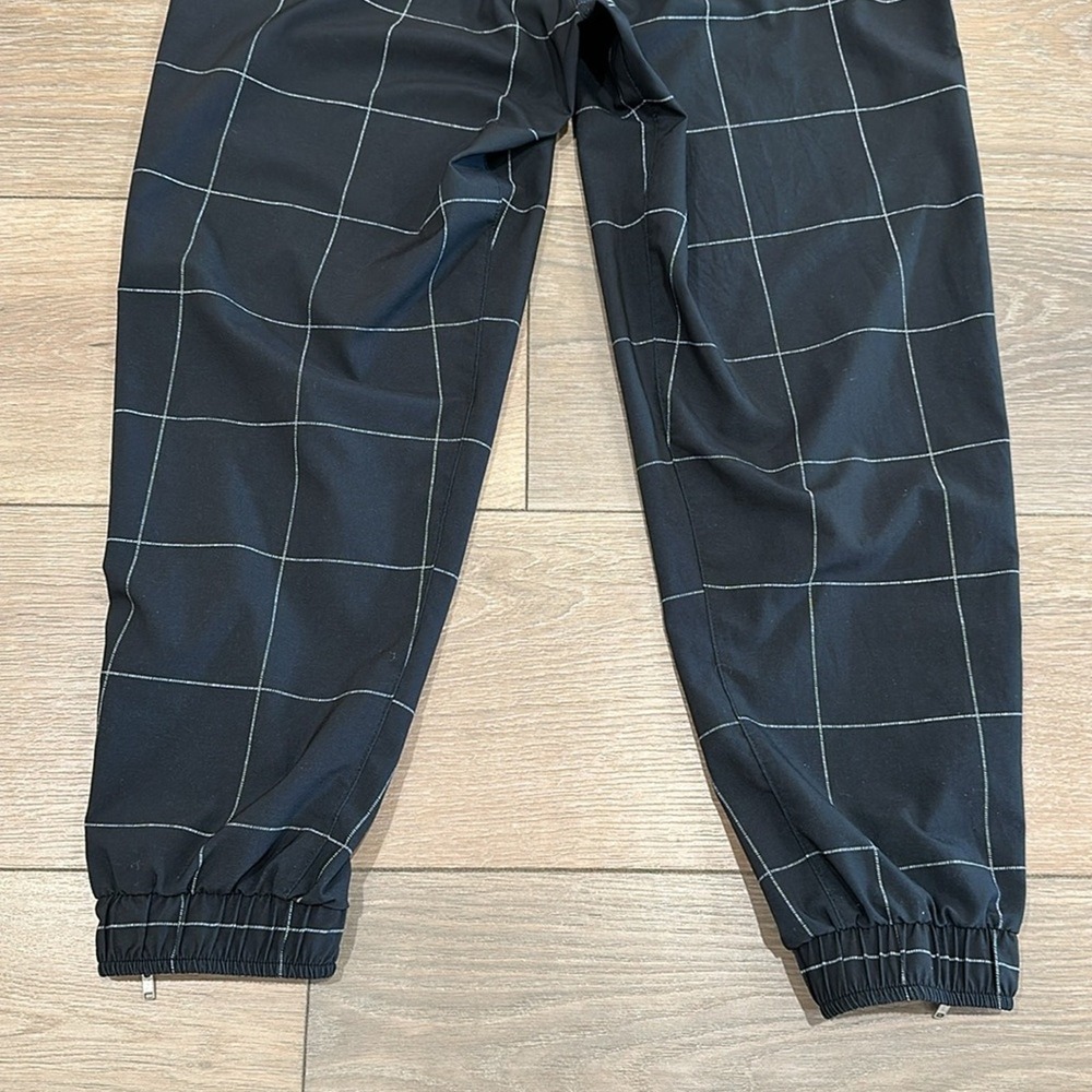 ALBION Black Windowpane Jetsetter Nylon Lightweight Jogger Pant Sz Small Petite - Picture 7 of 14